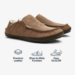 Moloā Slipper - Toffee / Dark Wood